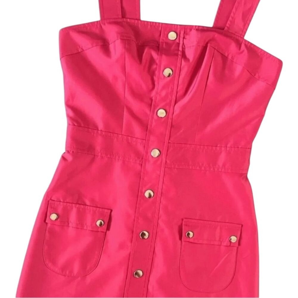 Amanda Uprichard Archie Nylon Barbie Mini Dress Fuchsia Pink XS Revolve Party - Picture 4 of 9